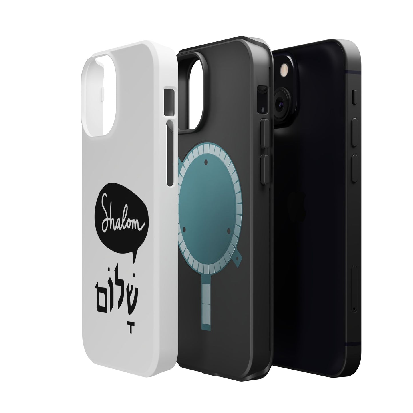 Shalom MagSafe Tough Phone Cases - Hebrew Israel Israeli Jewish Judaism Judaica - by Far Out Prints & Co.