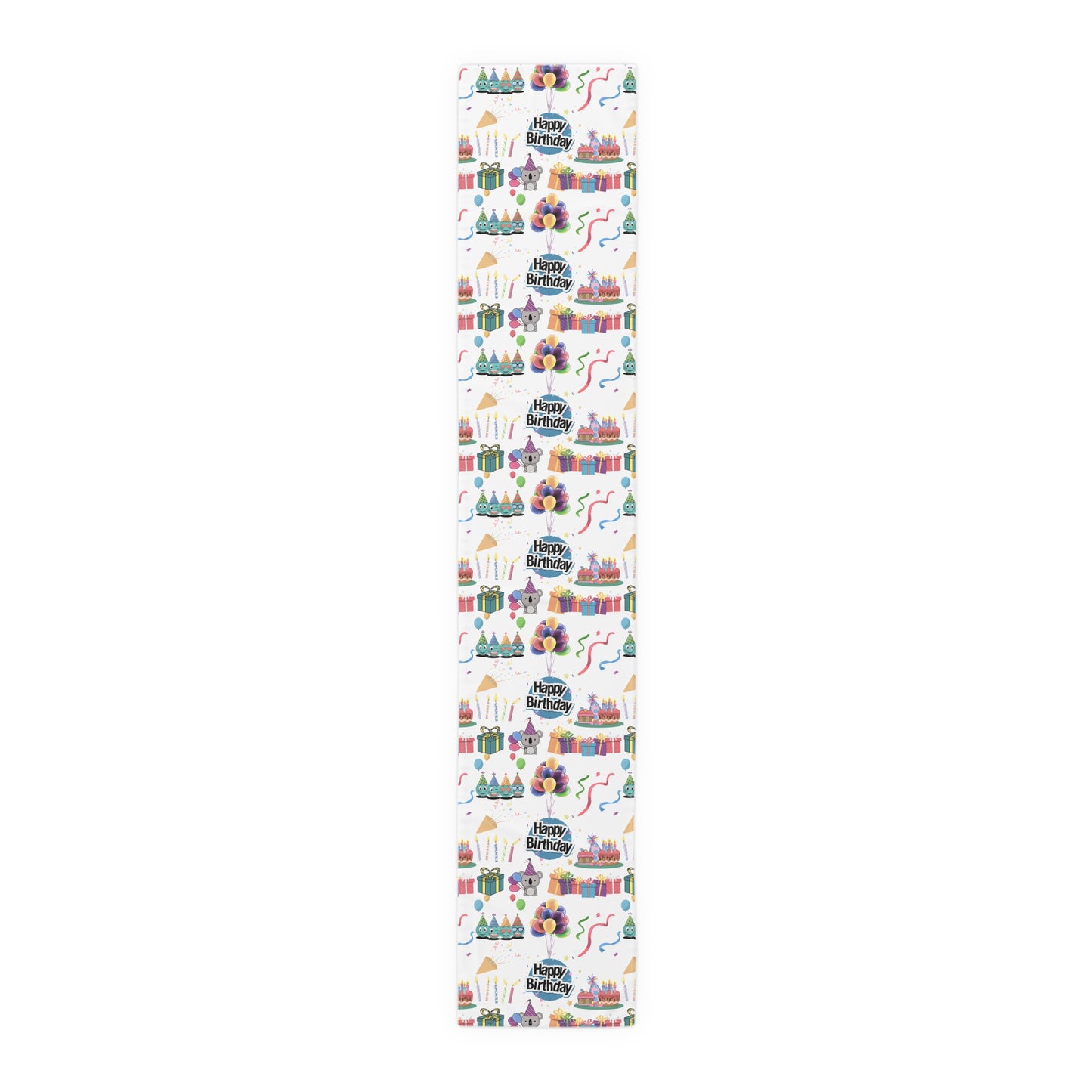 Happy Birthday Cake and Fun Pattern | Table Runner | Far Out Prints & Co.