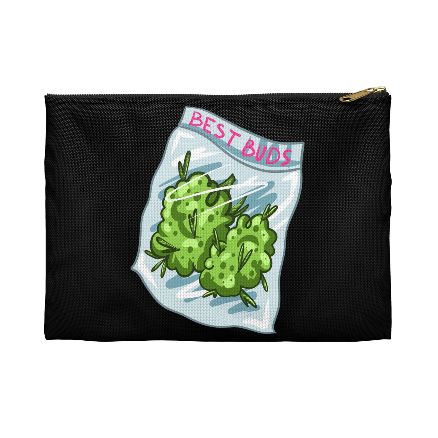 Best Buds - Accessory Pouch Black - Stoner Cannabis Weed Jewish Israeli Israel - by Far Out Prints & Co.