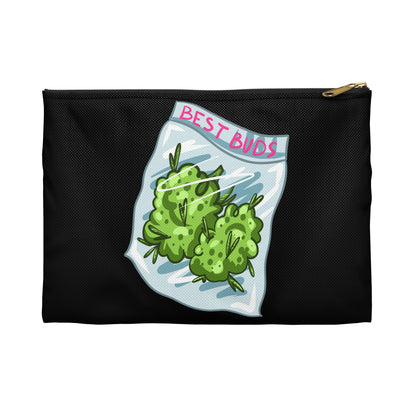 Best Buds - Accessory Pouch Black - Stoner Cannabis Weed Jewish Israeli Israel - by Far Out Prints & Co.