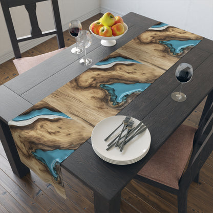 Wood Epoxy Resin Turqoise Design Table Runner Israel Israeli Judaism Judaica Jewish Gifts Presents Him Her | by Far Out Prints & Co.