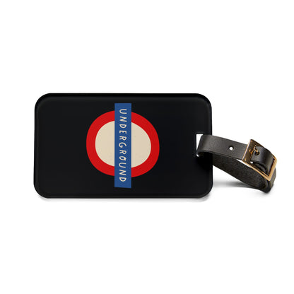 London Underground | Premium Acrylic and Leather Luggage Tag | by Far Out Prints & Co