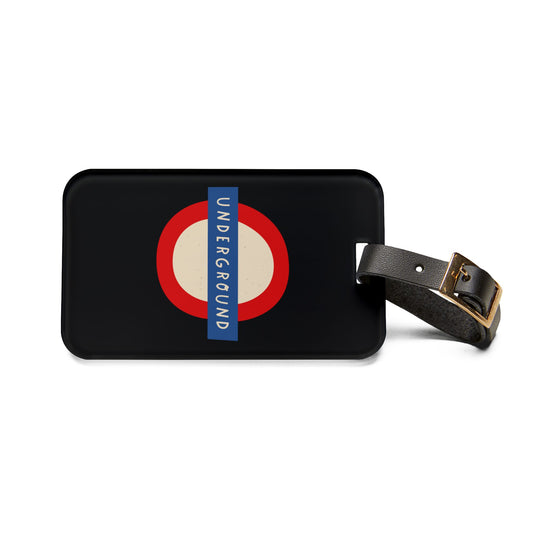 London Underground | Premium Acrylic and Leather Luggage Tag | by Far Out Prints & Co
