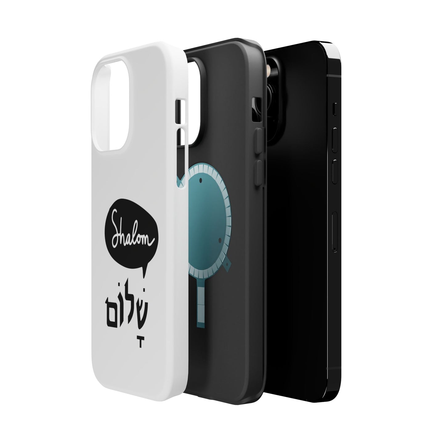 Shalom MagSafe Tough Phone Cases - Hebrew Israel Israeli Jewish Judaism Judaica - by Far Out Prints & Co.