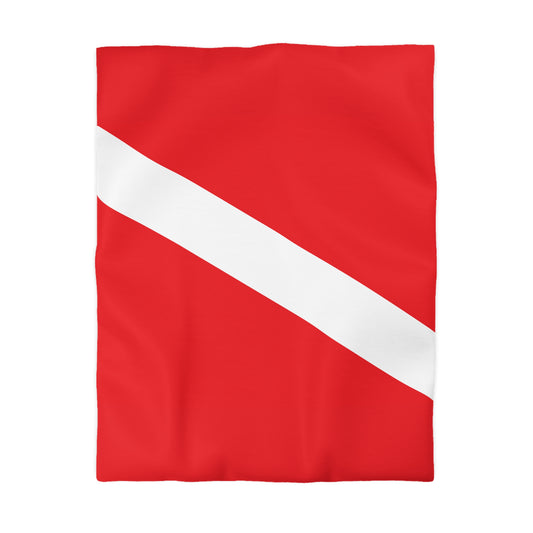 Diver Down Flag Microfiber Duvet Cover Scuba Diving Freediver Ocean Love Microfiber Duvet Cover Gift for Divers Him Her Present Ocean Lover