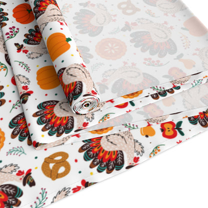 Turkey Love Pattern | Thanksgiving Festive Holiday Themed | Table Runner | by Far Out Prints & Co.