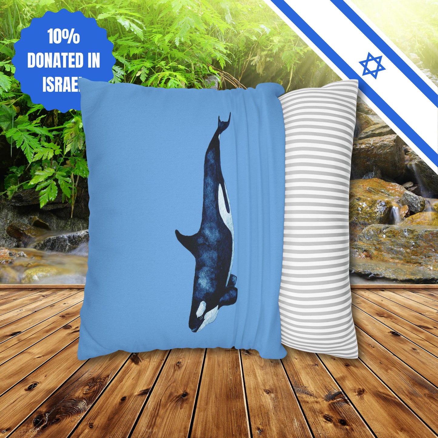 Square Pillowcase Gift Present Him Her His Her Adult Kid Home Decor House Couch Sofa Orca Killer Whale Love Themed Ocean Marine Lovers