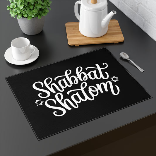Shabbat Shalom 3 - Jewish Judaism Israel Israeli - Traditional Design - Placemat, 1pc -  by Far Out Prints & Co.