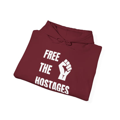Free The Hostages | Unisex Hooded Sweatshirt | Israel Israeli Jewish Judaism Bring Them Home Stand With Us | by Far Out Prints & Co.