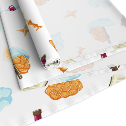 Shabbat Shabat Shabas Shabbas Shabos Shabbos | Jewish Holiday Themed | Table Runner | by Far Out Prints & Co.