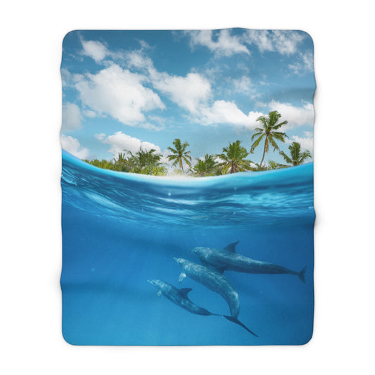 Dolphin Island Sherpa Fleece Blanket