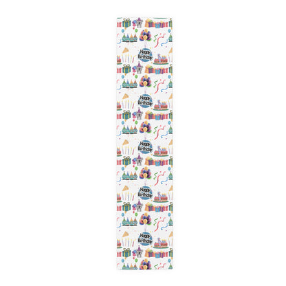 Happy Birthday Cake and Fun Pattern | Table Runner | Far Out Prints & Co.