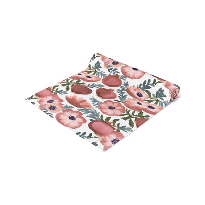 Rosh Hashanah Rosh HaShanah Rosh HaShana Rosh Ha-Shanah Pomegranate Anemone Flower Jewish Table Runner Israel Israeli Hebrew Table Runner