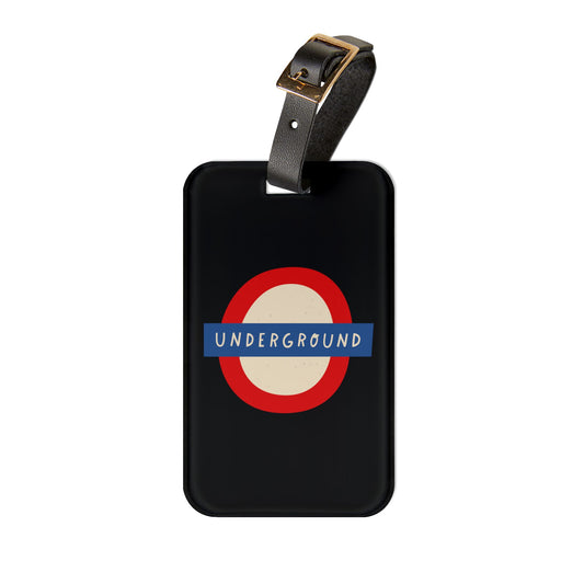 London Underground | Premium Acrylic and Leather Luggage Tag | by Far Out Prints & Co