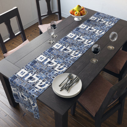 Jewish Table Runner Shalom Peace Love Israel Israeli Hebrew Judaism Zionist Stand With Israel Holiday Passover Shabbat Table Runner