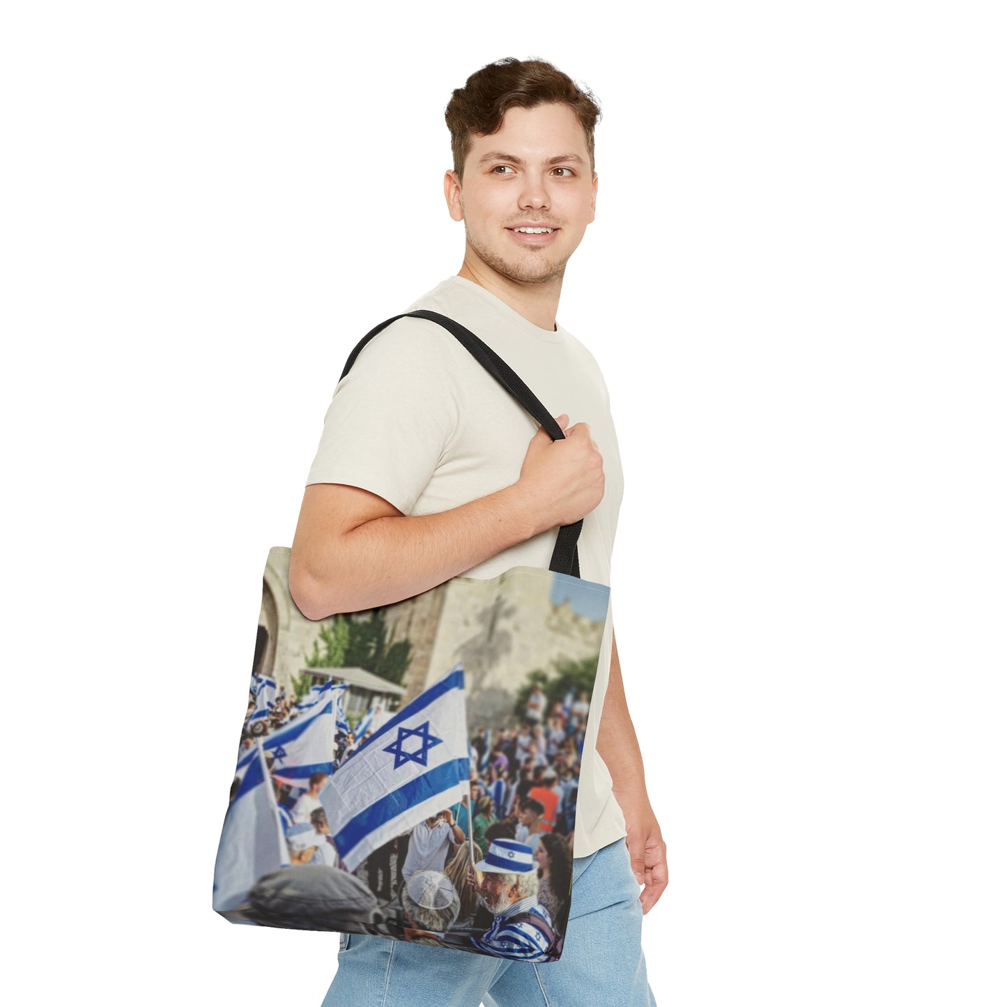 Jerusalem Day Parade Tote Bag (AOP) by Far Out Prints & Co.