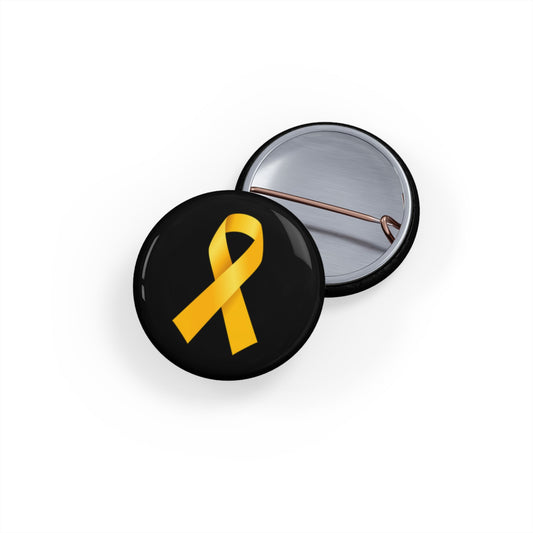 Yellow Ribbon - Pin Buttons Pins - Bring Them Home Hostages Kidnapped Israel Israeli Jewish Judaism Judaica - by Far Out Prints & Co.