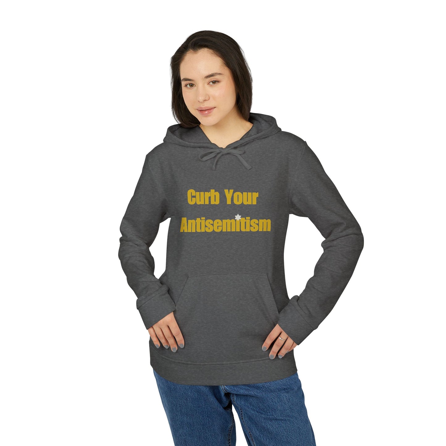 Curb Your Antisemitism Hoodie Personalised Customised Israeli Unisex Fleece Hoodie Jewish Hoodie Gift Judaism Hoodie Present Stand With Us