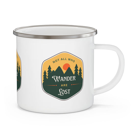 Gift Cup Mug Quote Not All Who Wander Are Lost Adventure Lover Hiking Camping Great Outdoors Enamel Cup Book Movie Quotes Birthday Present