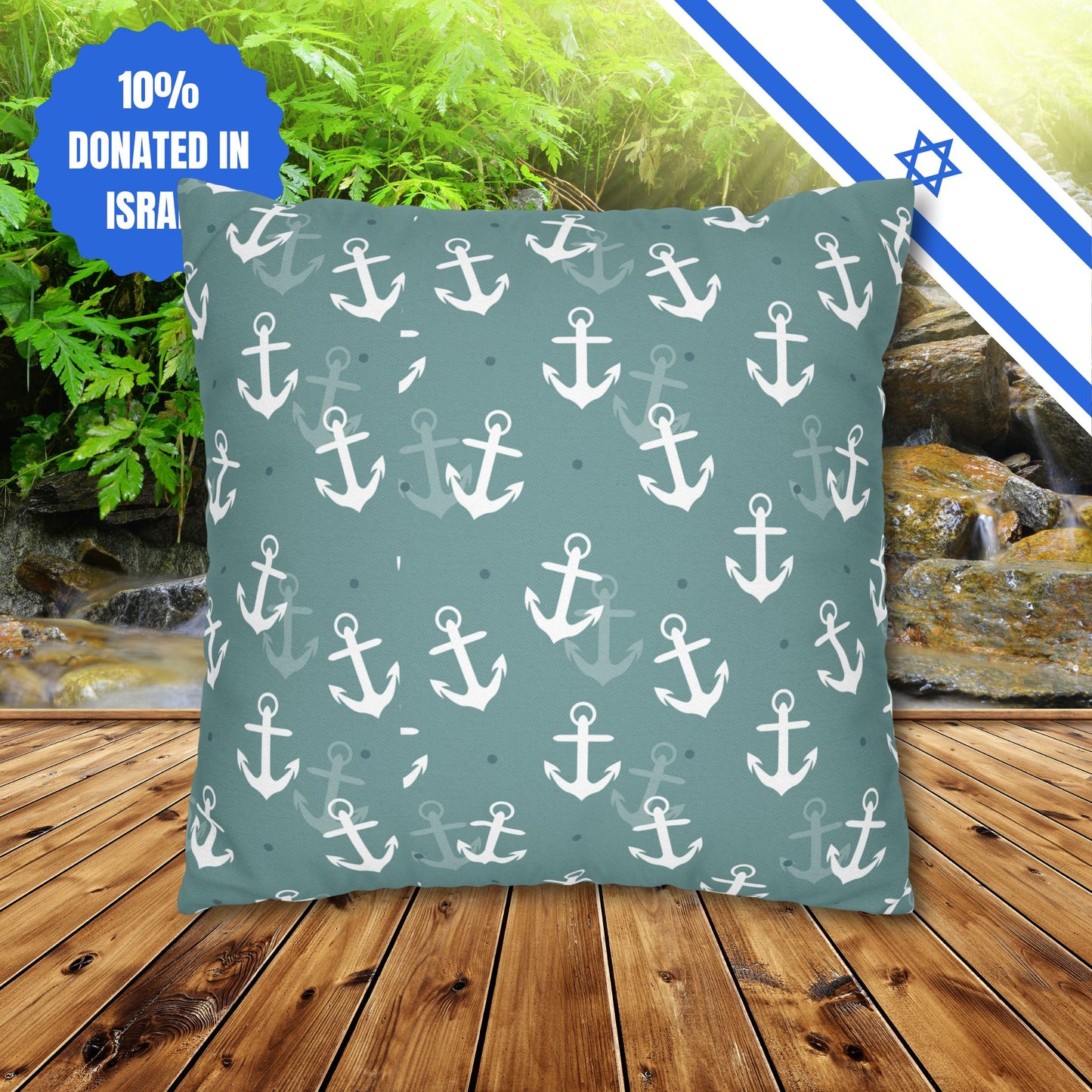 Square Pillowcase Gift Present Him Her His Her Adult Kid Home Decor House Couch Sofa Marine Ocean Conservation Lover Navy Anchors Ocean