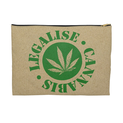 Legalise Cannabis - Accessory Pouch - Stoner Cannabis Weed Jewish Israeli Israel - by Far Out Prints & Co.