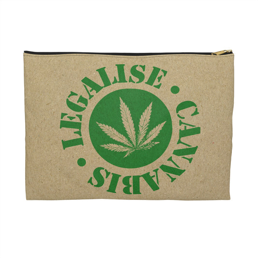 Legalise Cannabis - Accessory Pouch - Stoner Cannabis Weed Jewish Israeli Israel - by Far Out Prints & Co.