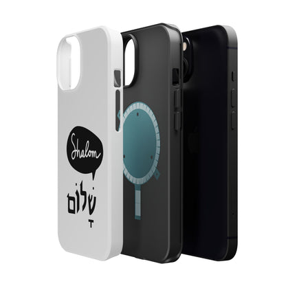 Shalom MagSafe Tough Phone Cases - Hebrew Israel Israeli Jewish Judaism Judaica - by Far Out Prints & Co.