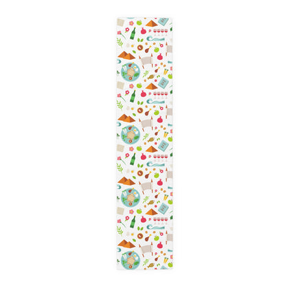 Happy Passover | Israel Israeli Judaism Judaica Jewish Holiday Themed | Table Runner | by Far Out Prints & Co.