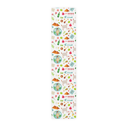 Happy Passover | Israel Israeli Judaism Judaica Jewish Holiday Themed | Table Runner | by Far Out Prints & Co.