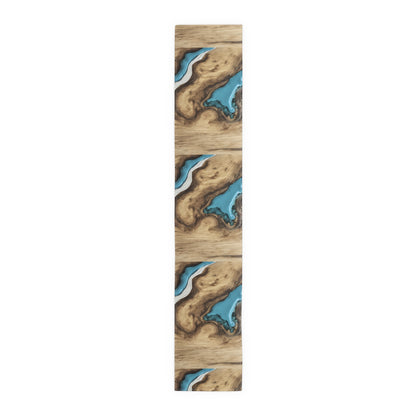 Wood Epoxy Resin Turqoise Design Table Runner Israel Israeli Judaism Judaica Jewish Gifts Presents Him Her | by Far Out Prints & Co.