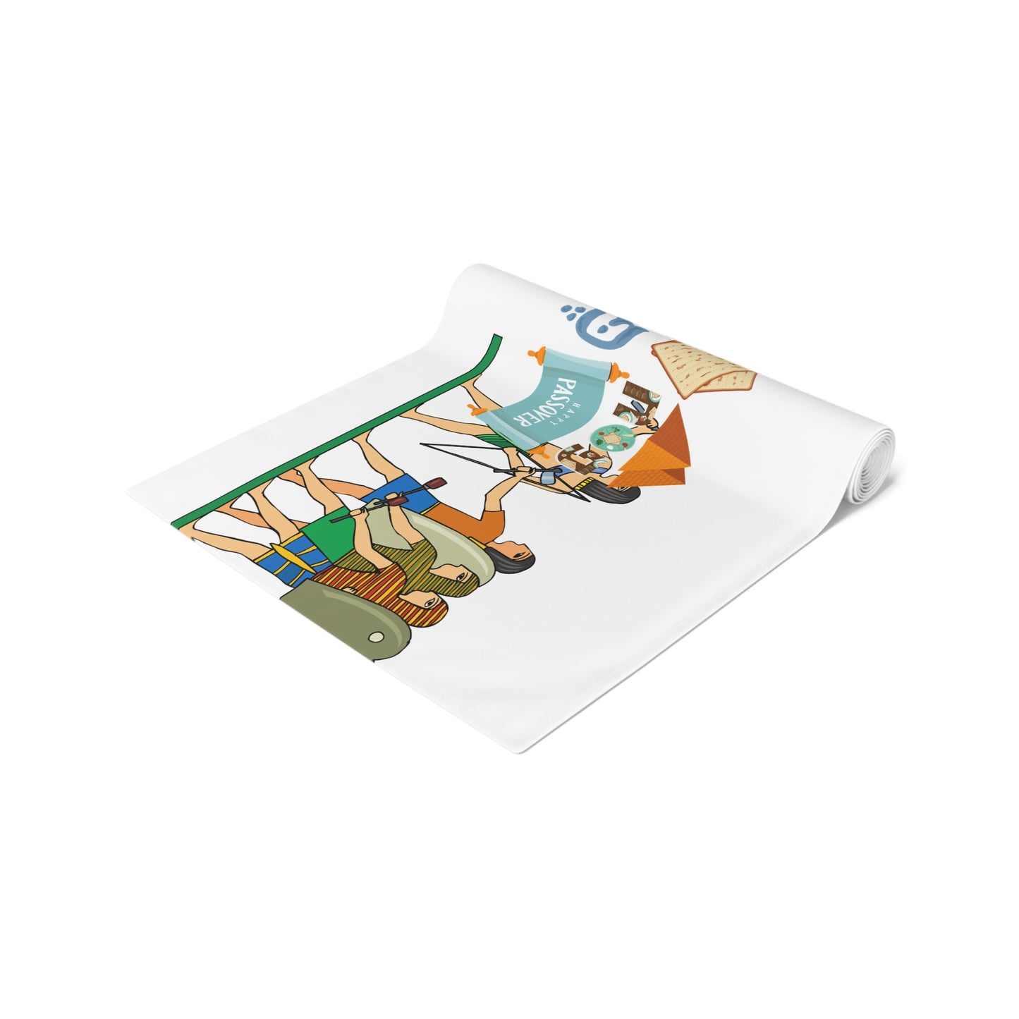 Happy Passover Design Pesach Pharoah Moses | Israel Israeli Judaism Judaica Jewish Holiday Themed | Table Runner | by Far Out Prints & Co.