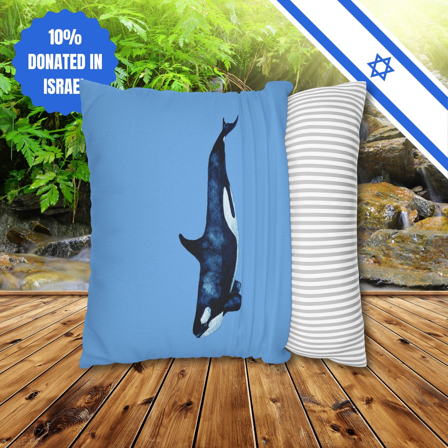 Square Pillowcase Gift Present Him Her His Her Adult Kid Home Decor House Couch Sofa Orca Killer Whale Love Themed Ocean Marine Lovers