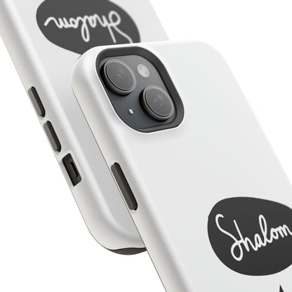 Shalom MagSafe Tough Phone Cases - Hebrew Israel Israeli Jewish Judaism Judaica - by Far Out Prints & Co.