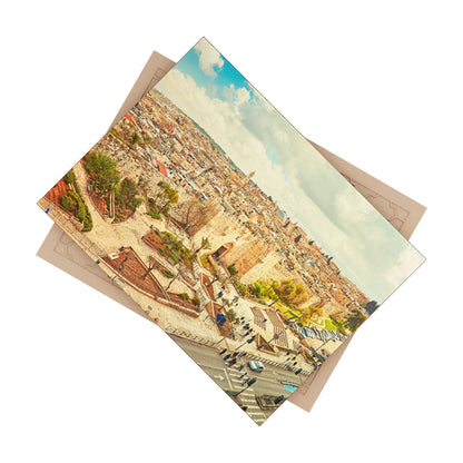 Damascus Gate Jerusalem Painting - Jewish Art Judaica Judaism Israel Israeli - Ceramic Photo Tile - Far Out Prints & Co.