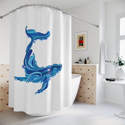 Shower Curtains: Blue Whale Design, Marine Life Inspired Bathroom Decor, Perfect Gift for Ocean Lovers | Far Out Prints & Co.