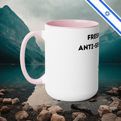 Fresh Brew of anti-Semitic Tears - Two-Tone Coffee Mugs, 15oz - Cafe Lovers - Far Out Prints & Co.