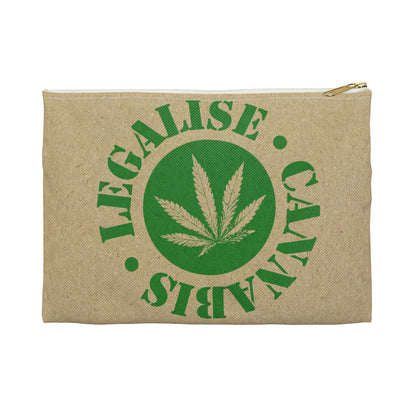 Legalise Cannabis - Accessory Pouch - Stoner Cannabis Weed Jewish Israeli Israel - by Far Out Prints & Co.