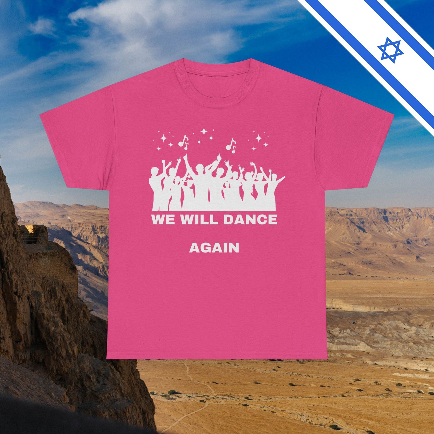We Will Dance Again Tees  - Israeli Jewish Judaism - Premium Unisex Heavy Cotton T-shirt - by Far Out Prints & Co.