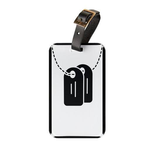 Veteran Dog Tags Travel Style | Premium Acrylic and Leather Luggage Tag | by Far Out Prints & Co