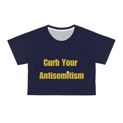 Curb Your Antisemitism Crop Top Tee - Stand Against Hate And Discrimination - Israel Israeli - by Far Out Prints & Co.