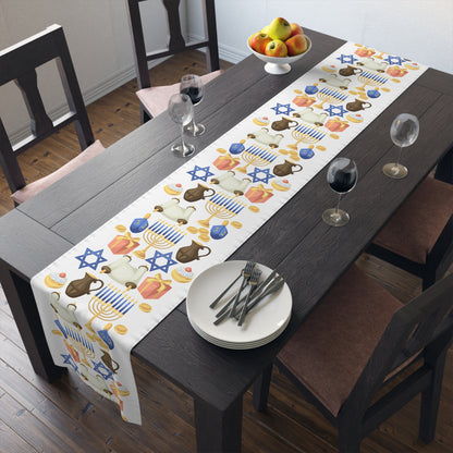Hannukah Hanuka Hanukkah Chanukah Chanuka Chanukkah Channukah Chanukka 1 | Jewish Holiday Themed | Table Runner