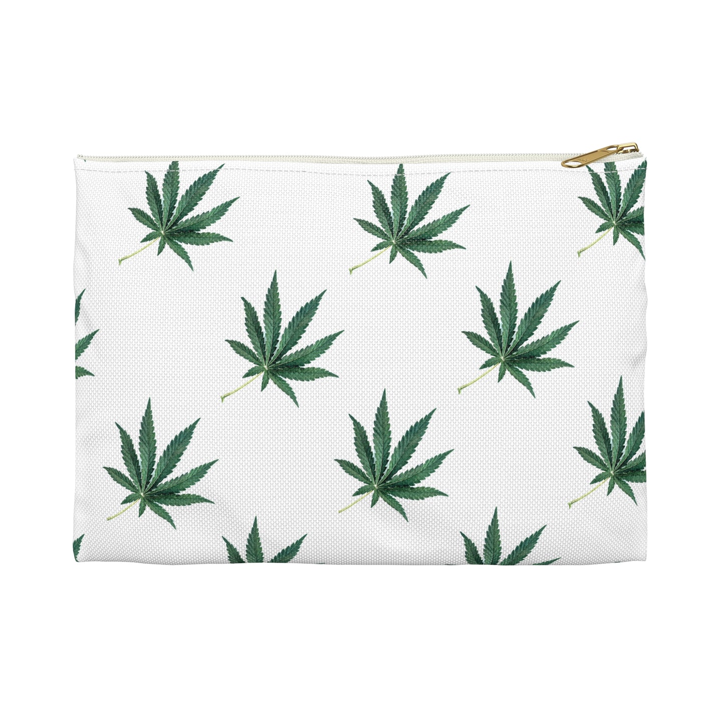 Marijuana Pattern - Accessory Pouch White - Embrace Hebrew Slang - Stoner Cannabis Weed Jewish Israeli Israel - by Far Out Prints & Co.