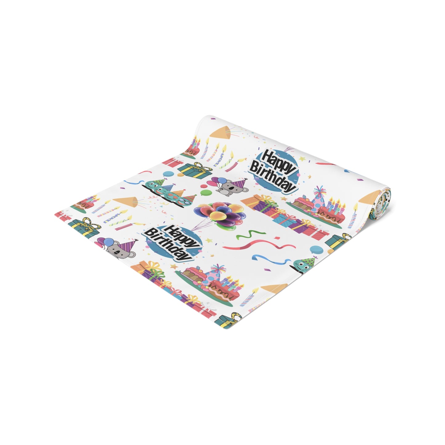 Happy Birthday Cake and Fun Pattern | Table Runner | Far Out Prints & Co.