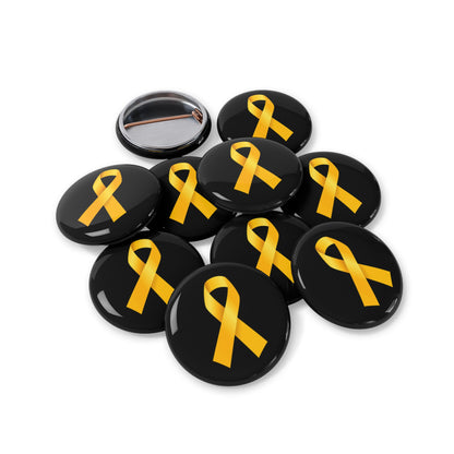 Yellow Ribbon - Pin Buttons Pins - Bring Them Home Hostages Kidnapped Israel Israeli Jewish Judaism Judaica - by Far Out Prints & Co.