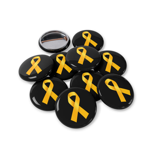 Yellow Ribbon - Pin Buttons Pins - Bring Them Home Hostages Kidnapped Israel Israeli Jewish Judaism Judaica - by Far Out Prints & Co.