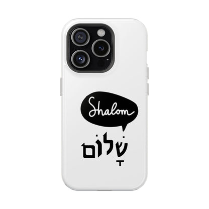 Shalom MagSafe Tough Phone Cases - Hebrew Israel Israeli Jewish Judaism Judaica - by Far Out Prints & Co.