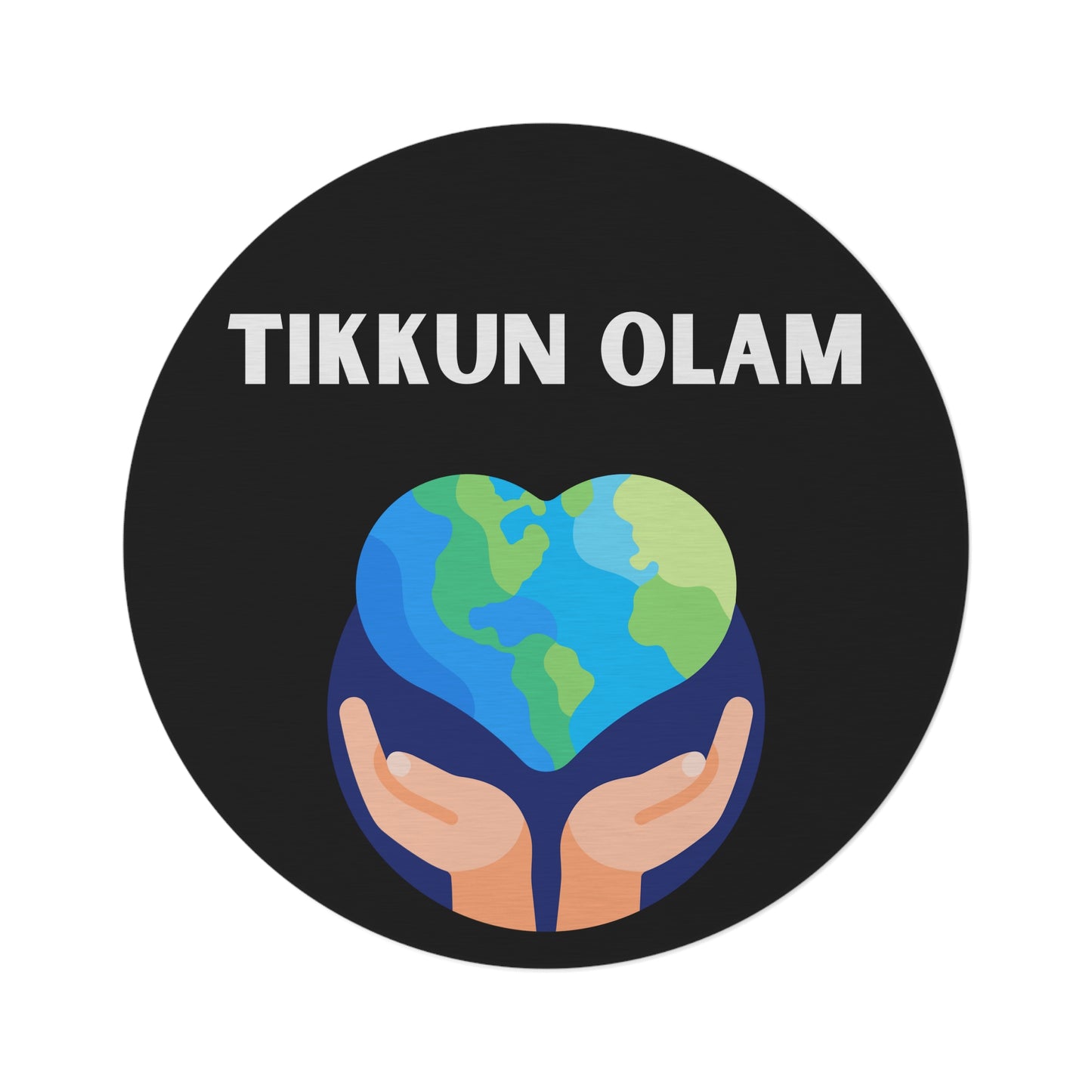 Tikkun Olam - Round Rug - Israeli Art Jewish Judaica Native - by Far Out Prints & Co.