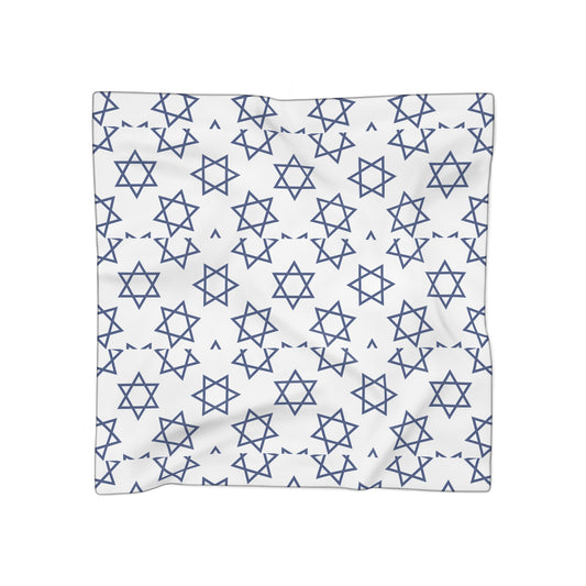Star of David White Background | Jewish Judaism Judaica Israel Israeli Art | Poly Scarf | by Far Out Prints & Co