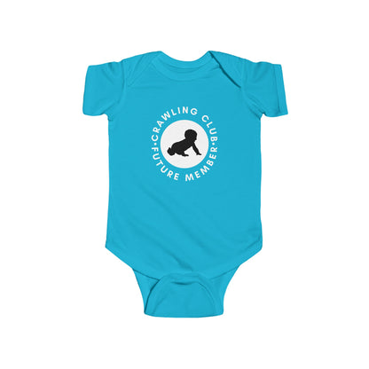 Crawling Club Future Member Infant Fine Jersey Bodysuit | Funny Mommy Gifts Newborn Baby Shower Presents Birthday