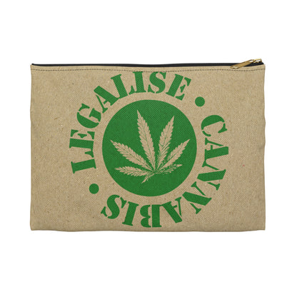 Legalise Cannabis - Accessory Pouch - Stoner Cannabis Weed Jewish Israeli Israel - by Far Out Prints & Co.